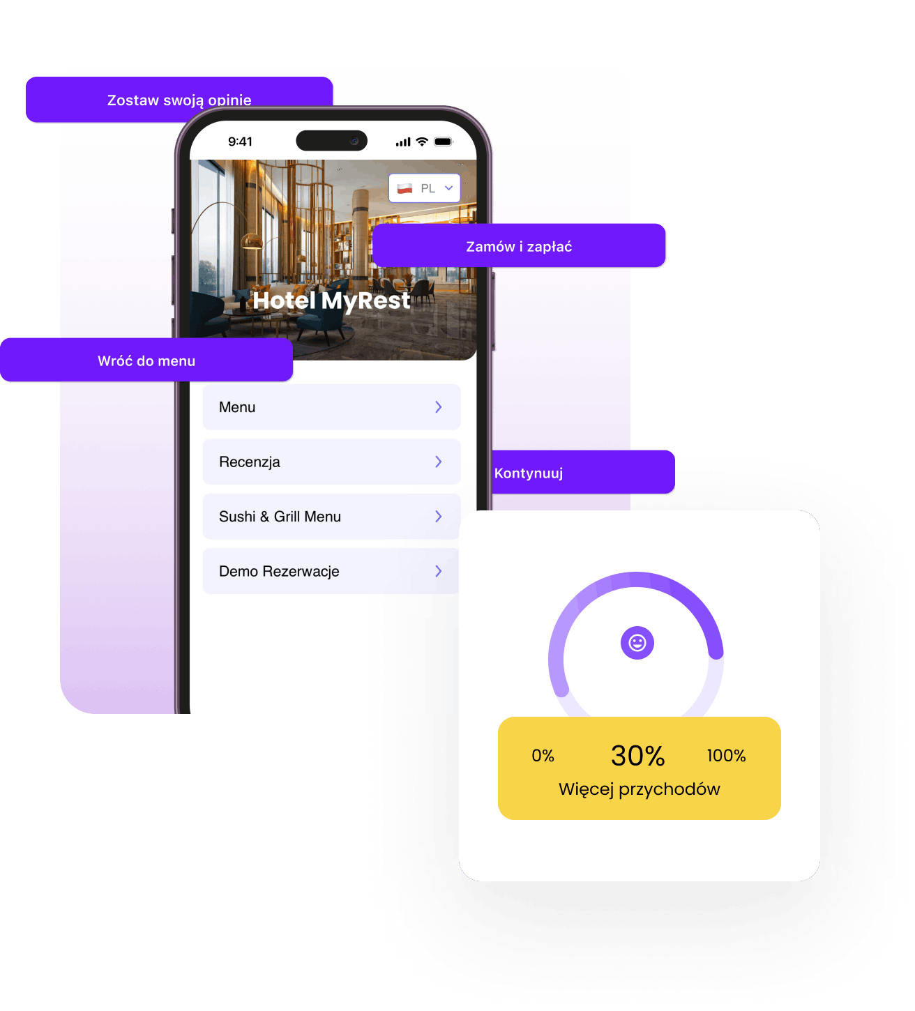Happy man using phone