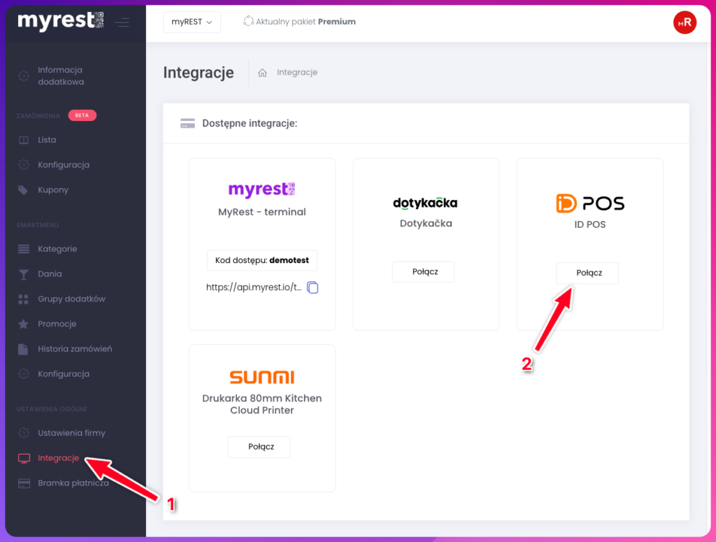 iD POS MyRest Panel Integration
